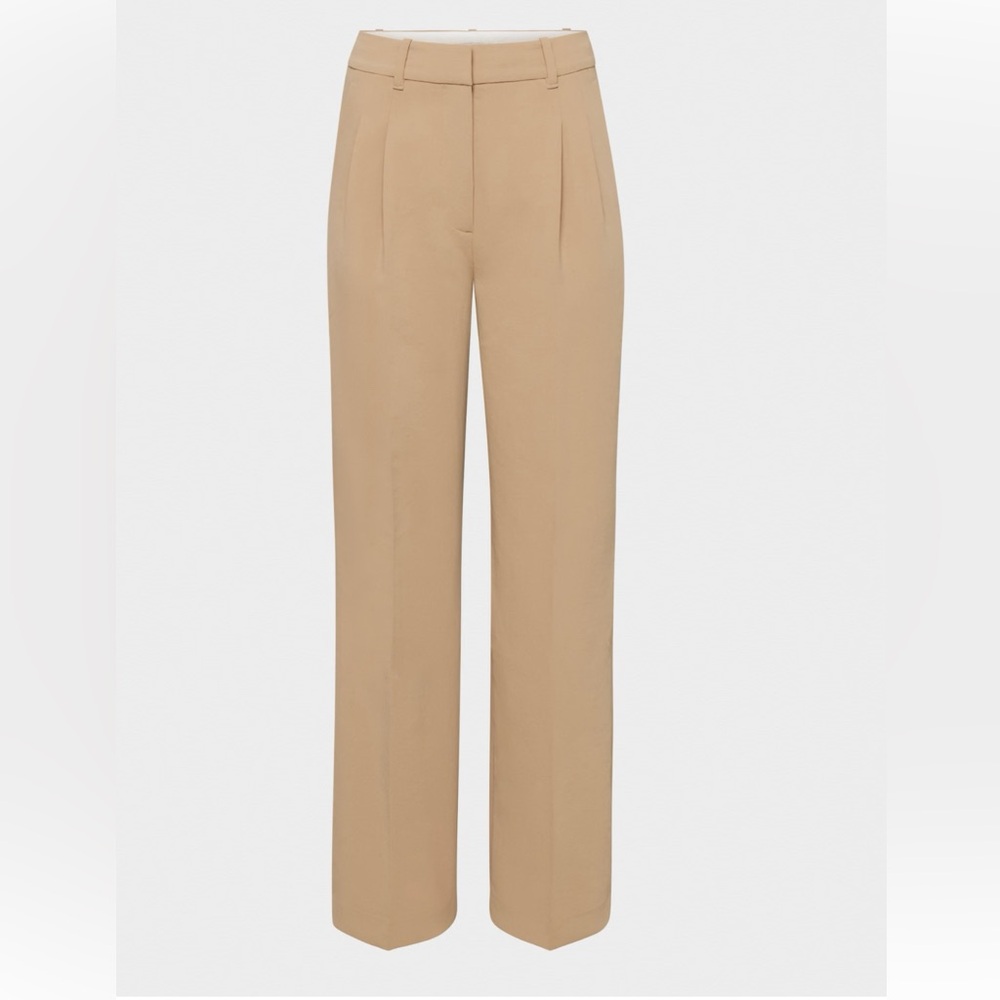 Aritzia Beige Wide Leg Trousers